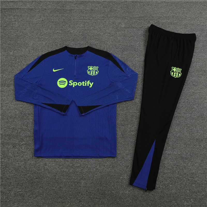24-25 Barcelona Long Sleeve Kits Blue Training Suits Football