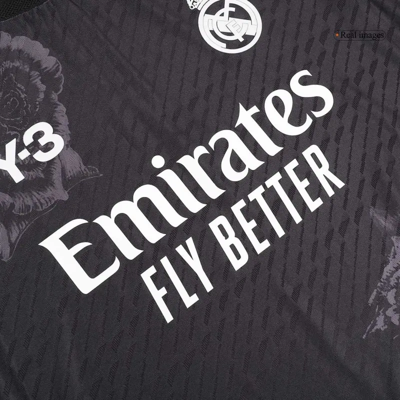 2023-24 Real Madrid Y-3 Fourth Jersey Black Player Version