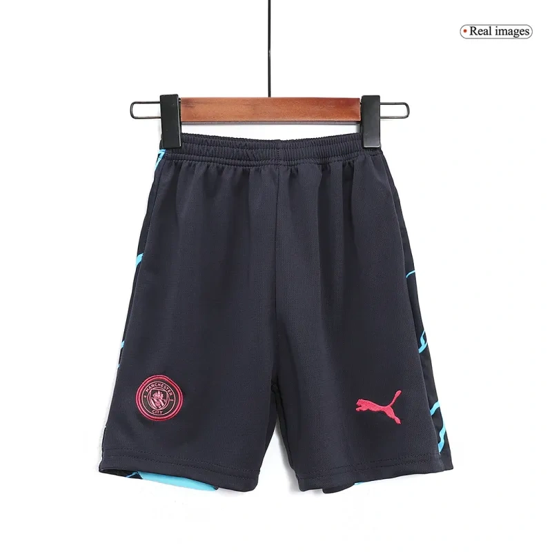 2023/24 Kids Manchester City Third Away Kit Jersey+Shorts