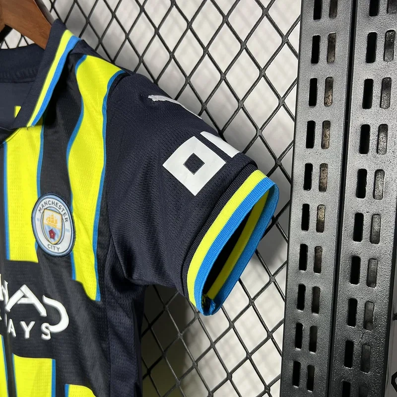 24-25 Manchester City Away Kids Kit Jersey+Shorts