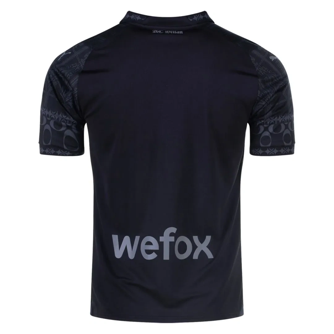23-24 AC Milan x Pleasures Fourth Jersey Black Shirt