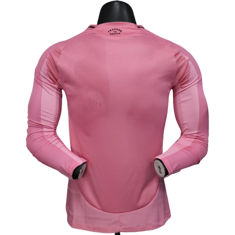 Inter Miami CF Home Pink Soccer Jersey Player Version Shirt Long sleeve 2025-26