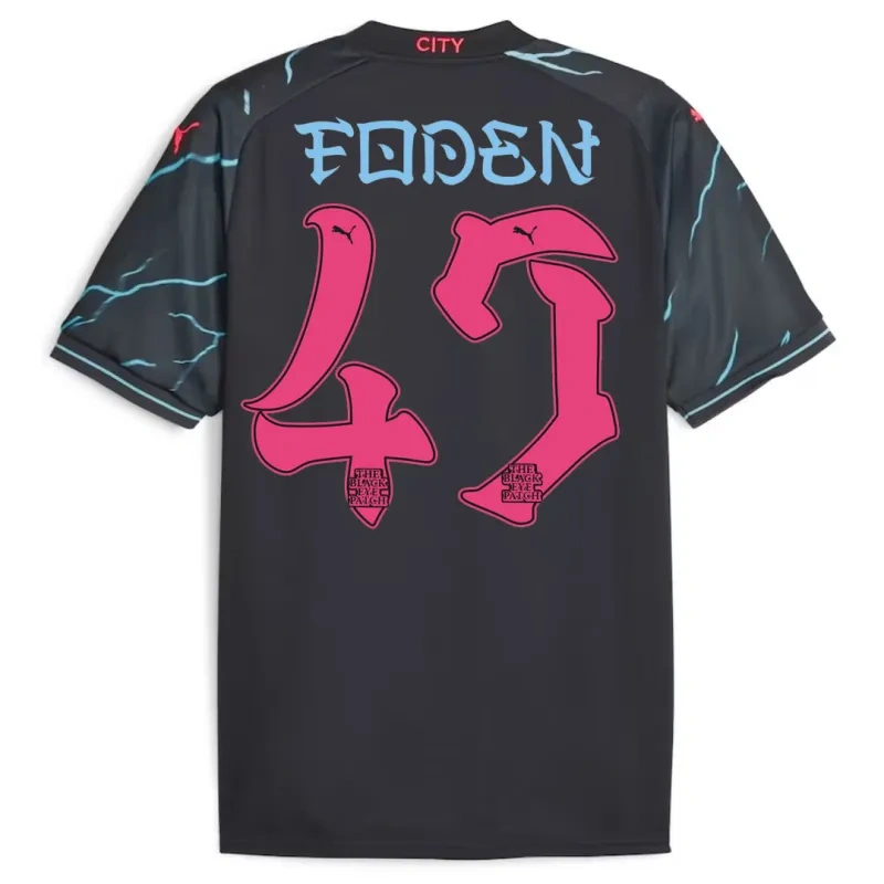 2023/24 Manchester City HAALAND #9 GREALISH #10 DE BRUYNE #17 J.ALVAREZ #19 FODEN #47 Japanese Tour Printing Third Jersey